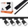 Sada Koľajnicový kábel 2 m + 4 x lampa GU10 LED Koľajnicové osvetlenie