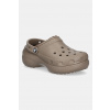 Šľapky Crocs Classic Platform Lined Clog dámske, hnedá farba, na platforme, 207938.195