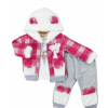 Detský komplet - Baby Set Donino 92 Biela, ružová, šedá, viacnásobná 3 ks. (Tri -časová súprava s medvedími ušimi veľkosti 86/92)