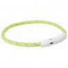 Flash light band USB, TPU/nylon, L–XL: 65 cm/ø 7 mm, green
