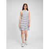 GAP 856661-03 Froté pruhované šaty s límečkem Bílá - M