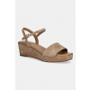 Tommy Hilfiger sandále na platforme po celej dĺžke zo semišu SUEDE WRAPPED MID WEDGE FW0FW09235 béžová EUR 36