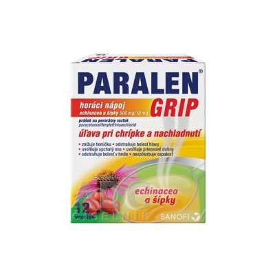 Zentiva, k.s. PARALEN GRIP horúci nápoj echinacea a šípky plo por 500 mg/10 mg, 1x12 vrecúšok