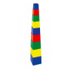 Kubus pyramída skladačka hranatá plast 4 farby 9x9x9cm 12m+