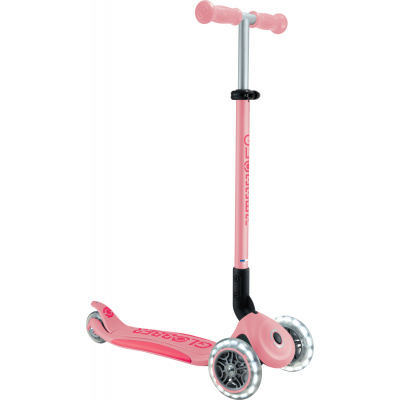 Globber Scooter Globber detská skladacia kolobežka - Primo Foldable Plus Lights V2 - Pastel Ružová/Fuchsia