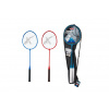 Teddies Sada bedmintonové rakety 2ks + košík 2ks 65cm kov/plast 2 farby v puzdre