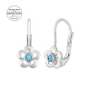 SILVEGO stříbrné náušnice pomněnky s přírodním modrým topazem Swarovski® Gemstones