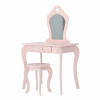 Shabby Chic PHO0403 Detský toaletný stolík so zrkadlom a stoličkou 108x71x39,5cm ružový