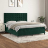 Box spring postel s matrací tmavě zelená 180x200 cm samet Zelená 3143280