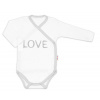 Baby Nellys Body dlhý rukáv Love - zapínanie bokom, biele 56 (1-2m)