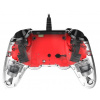 Nacon Wired Compact Controller - ovladač pro PlayStation 4 - průhledný červený PS4OFCPADCLRED