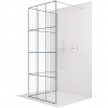 CERANO - Sprchová zástena Walk-in Onyx Corner Cube Ľ/P - 8 mm - hranatá vzpera - chróm, industriálne sklo - 100x100 cm
