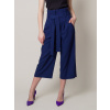 Dámske látkové nohavice culottes tmavo modré 12617
