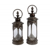 Kovový Hnedý Lampáš Vintage 46cm