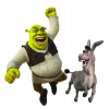 CUKROVÁ TLAČ jedlý obrázok na tortu Cukrová hmota Shrek a Oslík + MENO TEXT