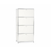 Tchibo - Kovová vysoká skrinka »Cn3« so 4 výklopnými priehradkami - farba: biela