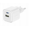 Swissten sieťový adaptér GaN 1× USB-C 20W PD a 1× USB-A 18W QC biely 22071100