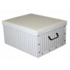Compactor Skladacia úložná krabica - kartón box Anton 50 x 40 x 25 cm, biela / sivá
