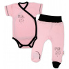 Baby Nellys 2-dílná sada body kr. rukáv + polodupačky, růžová - Baby Little Star, vel. 56 - 56 (1-2m)