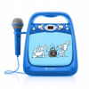 BOOMBOX KARAOKE BLUETOOTH REPRODUKTOR USB MP3 MIKROFÓN CD PREHRÁVAČ MODRÝ