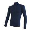 SENSOR MERINO DF pánské triko dl. rukáv zip deep blue M