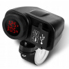 NABÍJAČKA MOTOCYKEL VOLTMETER TERMOMETER 2x USB 3v1