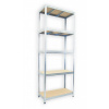 Kovový regál do skladu Biedrax 45 x 90 x 240 cm, pozinkovaný - 5 políc MDF, 275kg
