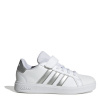 adidas Grand Court 2.0 Trainers Juniors White/Silver C13 (31.5)