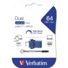 USB kľúč Verbatim Dual 64GB USB 3.0+USB-C adapter