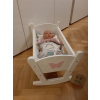 Postieľka pre bábiku - Drevená kolíska pre bábiku, detská postieľka + obliečky VZORY (Postieľka pre bábiku - Drevená kolíska pre bábiku, detská postieľka + obliečky VZORY)