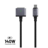 Opletený nabíjací kábel FIXED s konektormi USB-C/MagSafe 3, 2 m, 140 W, sivý