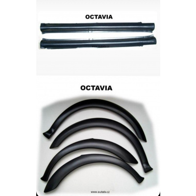 Plastové lemy blatníku + prahy Škoda Octavia I Jemný desén vysoká kvalitva (Akční cena - sada na celé vozidlo)
