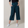 Dámske látkové nohavice culottes tmavo zelené 12618