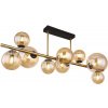 Globo Lighting Riha stropné svietidlo x3.5 W čierna-zlatá-jantárová 56135-9D