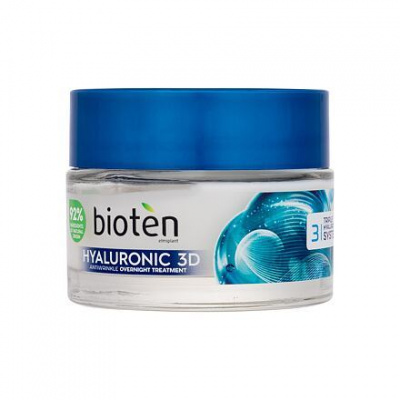 Bioten Hyaluronic 3D Antiwrinkle Overnight Cream hydratační noční pleťový krém proti vráskám 50 ml pro ženy