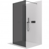CERANO - Sprchová zástena Walk-in Onyx Corner Cube Ľ/P - 8 mm - hranatá vzpera - čierna matná, grafitové sklo - 80x30 cm