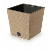PROSPERPLAST Kvetináč FURU SQUARE LOW ECO WOOD 24cm naturo