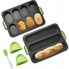 Sada silikonových forem na bagety a housky (Sada Silikonové nádoby na přípravu baget a housek)