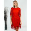 Dámske elegantné červené čipkované šaty - 38