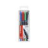 STABILO OHPen universal - fóliové pero - permanentné - (S) hrot 0,4mm - 4 ks - zelená, červená, modrá, čierna