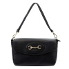 Dámska kožená kabelka Luka 20-050 DOLLARO čierna crossbody s odnímateľným popruhom