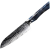 IZMAEL Damaškový kuchynský nôž Seiryuu Santoku/Modrá 18.1 cm