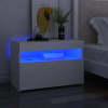 Noční stolky LED osvětlení 2 ks bílé 60x35x40 kompozitní dřevo Bílá 3082775