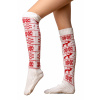 VFstyle biele vianočné pletené návleky na nohy Christmas 65 cm