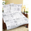 Bellatex Povlečení flanelové - 140x200, 70x90 cm srdce patchwork šedý