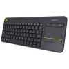 Logitech klávesnice Wireless Keyboard K400 Plus, CZ/SK, unifying přijímač, černá