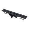 Alcadrain (Alcaplast) APZ1BLACK-1450 Podlahový žľab s okrajom pre perforovaný rošt matná čierna APZ1BLACK-1450