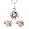 PAVONA Sada šperkov s krištálmi Swarovski náušnice, retiazka a prívesok hnedé oranžové okrúhle 39352.3 light colorado topaz