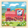 Viga Drevené puzzle lokomotíva 9ks 6971608446313 VIGA