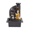 ProGarden Záhradná fontána s osvetlením Budha 1, 30x21,5x18 cm, polistone, čierna